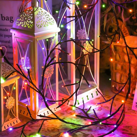 96 LED Willow Vine Lights 6FT Enchanted Wall Decoration Vine Lights 8 Modes for - Picture 4 of 6